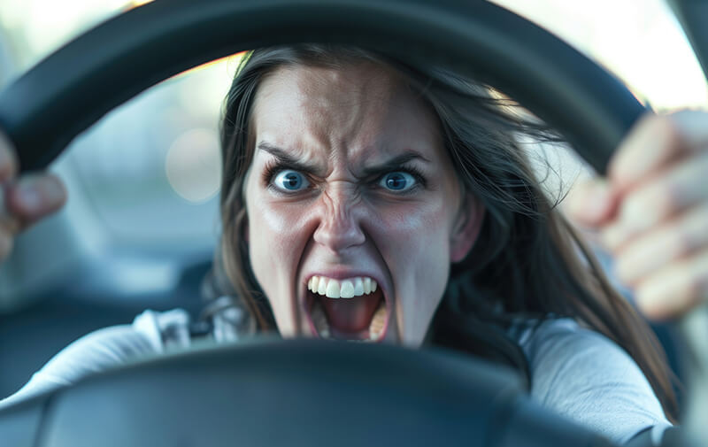 femme insulte volant